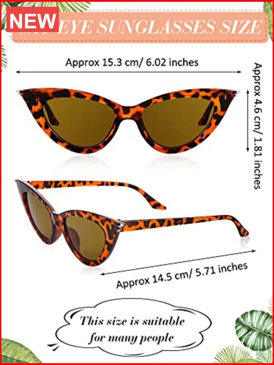 8 Pairs Retro Cat Eye Sunglasses for Women Party main image 7